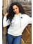 Crystal Taşlı Içi Polarlı Cepli Kapüşonlu Üç Iplik Şardonlu Pamuk Kadın Tasarım Siyah Sweatshirt 5
