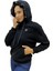 Crystal Taşlı Içi Polarlı Cepli Kapüşonlu Üç Iplik Şardonlu Pamuk Kadın Tasarım Siyah Sweatshirt 1