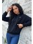 Crystal Taşlı Içi Polarlı Cepli Kapüşonlu Üç Iplik Şardonlu Pamuk Kadın Tasarım Siyah Sweatshirt 5
