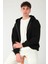 Basic Erkek Oversize Fit Kapüşonlu ve Fermuarlı Üst 5
