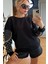 Crystal Taşlı Incili Bol Kesim Oversize Büyük Beden Üç Iplik Pamuk Rahat Şık Kadın Sweatshirt 3