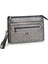 Kadın Basic Clutch Çanta Monogram Desen Gümüş Siyah (4034G) 214031 2