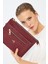 Kadın Basic Clutch Çanta Monogram Desen Bordo Siyah (4034B) 214031 1