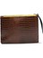 Kadın Basic Clutch Çanta Kroko Timsah Desen Kahverengi (4031-K) 214030 4