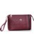 Kadın Basic Clutch Çanta Monogram Desenli Şeritli Bordo Siyah (4006B) 214012 3