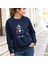 Bisklet Yaka Unisex Uzun Kollu Sweatshirt Banda Baskılı 1