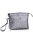 Kadın Basic Clutch Çanta Monogram Desenli Logolu Gümüş Siyah (4010G) 214009 3