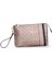 Kadın Basic Clutch Çanta Monogram Desenli Şeritli Altın Siyah (4006A) 214012 2