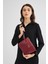 Kadın Basic Clutch Çanta Monogram Desenli Logolu Bordo Siyah (4010B) 214009 1