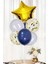 Gold Yıldız Gece Mavisi Beyaz Şeffaf Konfetili Balon Seti 5