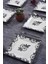 6'lı Şık Tasarım Handmade Black Rose Desen Pasta Tabak Seti Sunum Seti Servis Tabakları Tatlı Tabağı 20CM 2