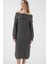 15920 Madonna Yaka Oversize Triko Elbise - Antrasit 1
