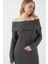 15920 Madonna Yaka Oversize Triko Elbise - Antrasit 3