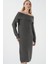 15920 Madonna Yaka Oversize Triko Elbise - Antrasit 4