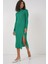 15828 Yırtmaçlı Triko Elbise - Yeşil 1
