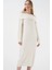 15920 Madonna Yaka Oversize Triko Elbise - Ekru 1