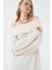 15920 Madonna Yaka Oversize Triko Elbise - Ekru 3