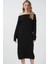 15920 Madonna Yaka Oversize Triko Elbise - Siyah 4