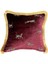 Dekoratif Leopar Desenli Bordo Kadife Kırlent Kılıfı 45 x 45 cm 1
