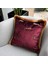 Dekoratif Leopar Desenli Bordo Kadife Kırlent Kılıfı 45 x 45 cm 2