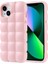 Apple iPhone 13 Kılıf Parlak Esnek Silikon Dom Dom Kapak-Pembe 1