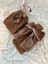 Peluş Uzun Çorap Takım Kahve Fiyonklu Uyku Çorabı ve Ayak Isıtıcı Peluş Welsoft Sıcak Su Torbası ile 1