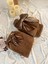 Peluş Uzun Çorap Takım Kahve Fiyonklu Uyku Çorabı ve Ayak Isıtıcı Peluş Welsoft Sıcak Su Torbası ile 5