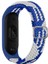 Xiaomi Mi Band 3 Uyumlu Krd-49 Örgü Kordon Zore - Mavi-Beyaz 1