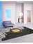 Dijital Baskı Premium Süngerli Kaymaz Taban Modern Salon Mutfak Koridor Halısı Siyah 4131 1