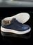 Lüks Deri Erkek Sneaker, Lacivert 1