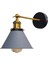 Mylights Retro Rustik Gri Başlıklı Mafsalı Aplik Hareketli Konik Aplik 18CM En 1