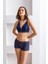 Kadın Kiremit Rengi Dantelli Bralet Sütyen Boxer Takım 3