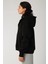 Basic Kadın Oversize Fit Kapüşonlu ve Fermuarlı Üst 5