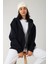 Basic Kadın Oversize Fit Kapüşonlu ve Fermuarlı Üst 1