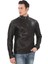 Erkek Kuzu Derisi Ceket Slim Fit Siyah Fermuarlı Deri Mont Tarz Şık ve Modern Tasarım 1