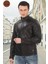 Erkek Kuzu Derisi Ceket Slim Fit Siyah Fermuarlı Deri Mont Tarz Şık ve Modern Tasarım 2