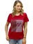 Heaven Crystal Taşlı Büyük Beden Bisiklet Yaka Pamuk Kırmızı Kadın T-Shirt L Xl 2xl 3xl 1