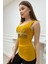 Kadın Slim Fit Beautiful Yazılı Crystal Taşlı Şık Kadın Atlet Kolsuz Tshirt 2