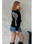 Kanat Crystal Taşlı Regular Fit Büyük Beden Üç Iplik Pamuk Rahat Şık Siyah Cepli Kadın Sweatshirt 2