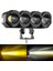 2 Adet motosiklet 4 LED Lazer Sis Farı Delici Beyaz Sarı Çift Renk Metal Baykuş LED Işık 2