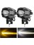 2 Adet Motosiklet LED Lazer Sis Farı Delici Modifiye Beyaz Sarı Çift Renk 12-80 Volt 2