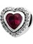 Işıltılı Bordo Kalp Charm | 925 Ayar Gümüş 1