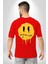Eriyen Emoji Bugün Hissetmiyorum Sırt Baskılı Pamuklu Penye Kadın Erkek Kırmızı Tişört 5