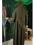Umre Takım Haki Yeşili Medine Ipeği 3 Lü Set Elbise-Sufle-Seyyar Peçe 1