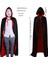 Halloween Çift Taraflı Kırmızı Siyah Renk Saten Kapşonlu V For Vendetta Pelerini 120 cm Yetişkin Boy 1