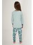 Good Vibes Only Su Yeşili Kız Çocuk Uzun Kol Pijama Takım 1