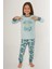 Good Vibes Only Su Yeşili Kız Çocuk Uzun Kol Pijama Takım 4