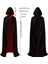 Halloween Çift Taraflı Kırmızı Siyah Renk Saten Kapşonlu Pelerin 90 cm Çocuk Boy 1