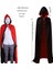 Halloween Çift Taraflı Kırmızı Siyah Renk Saten Kapşonlu V For Vendetta Pelerini 90 cm Çocuk Boy 1