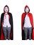 Halloween Çift Taraflı Kırmızı Siyah Renk Saten Kapşonlu V For Vendetta Pelerini 150 cm Yetişkin Boy 2